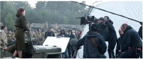 סט צילום עם רפלקטורים