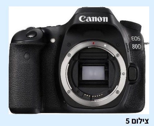 צילום 5: מצלמת DSLR ללא עדשה